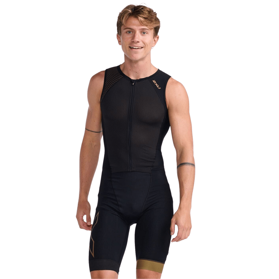 2XU Light Speed Front Zip Trisuit - Black/Gold - image 1