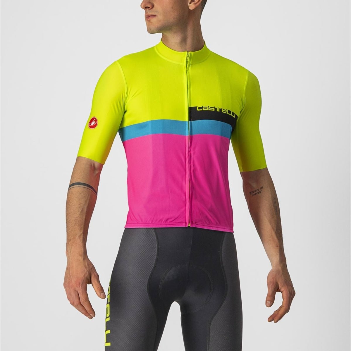 Castelli A Blocco Jersey (Electric Lime/black-Blue-Magen) - image 1