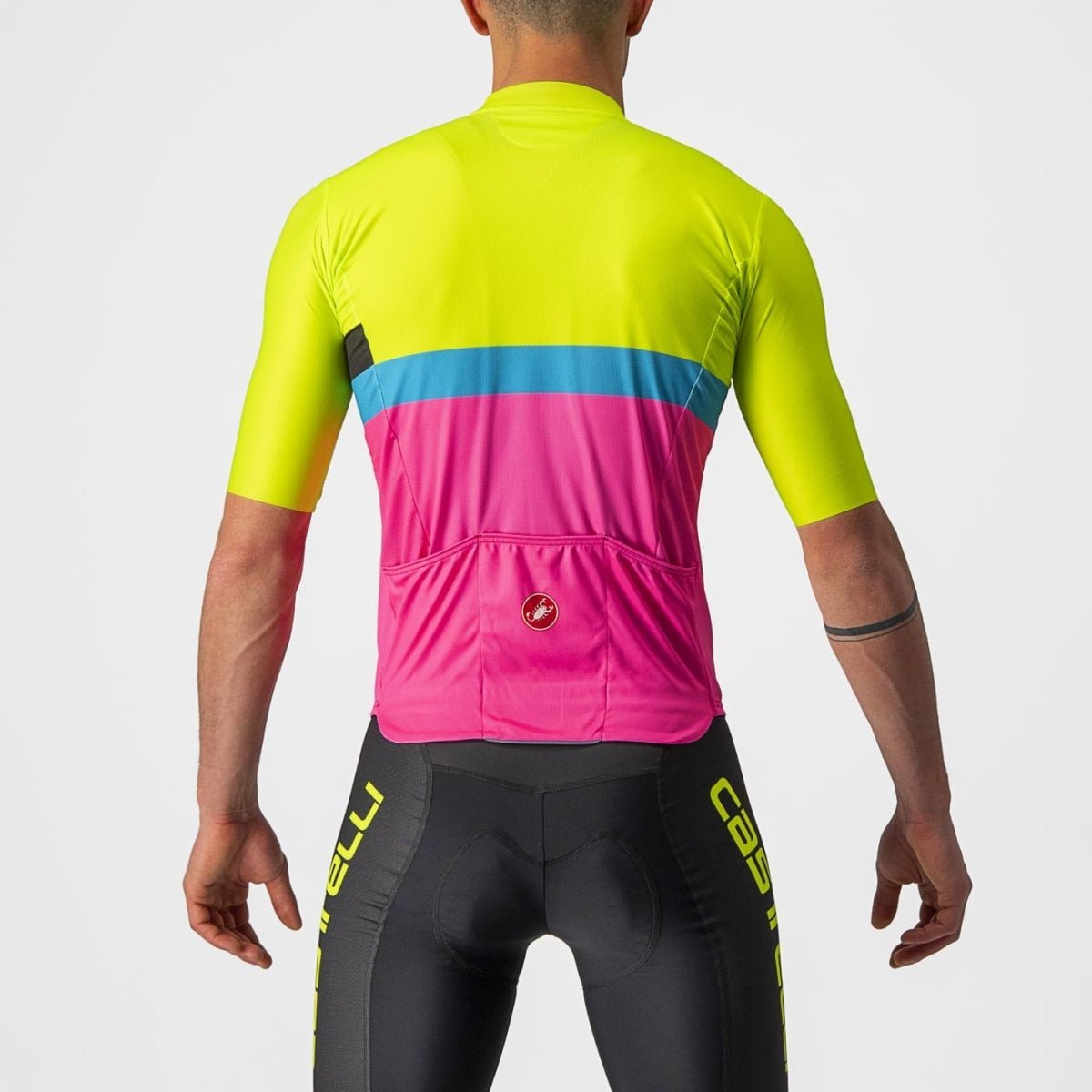 Castelli A Blocco Jersey (Electric Lime/black-Blue-Magen) - image 2