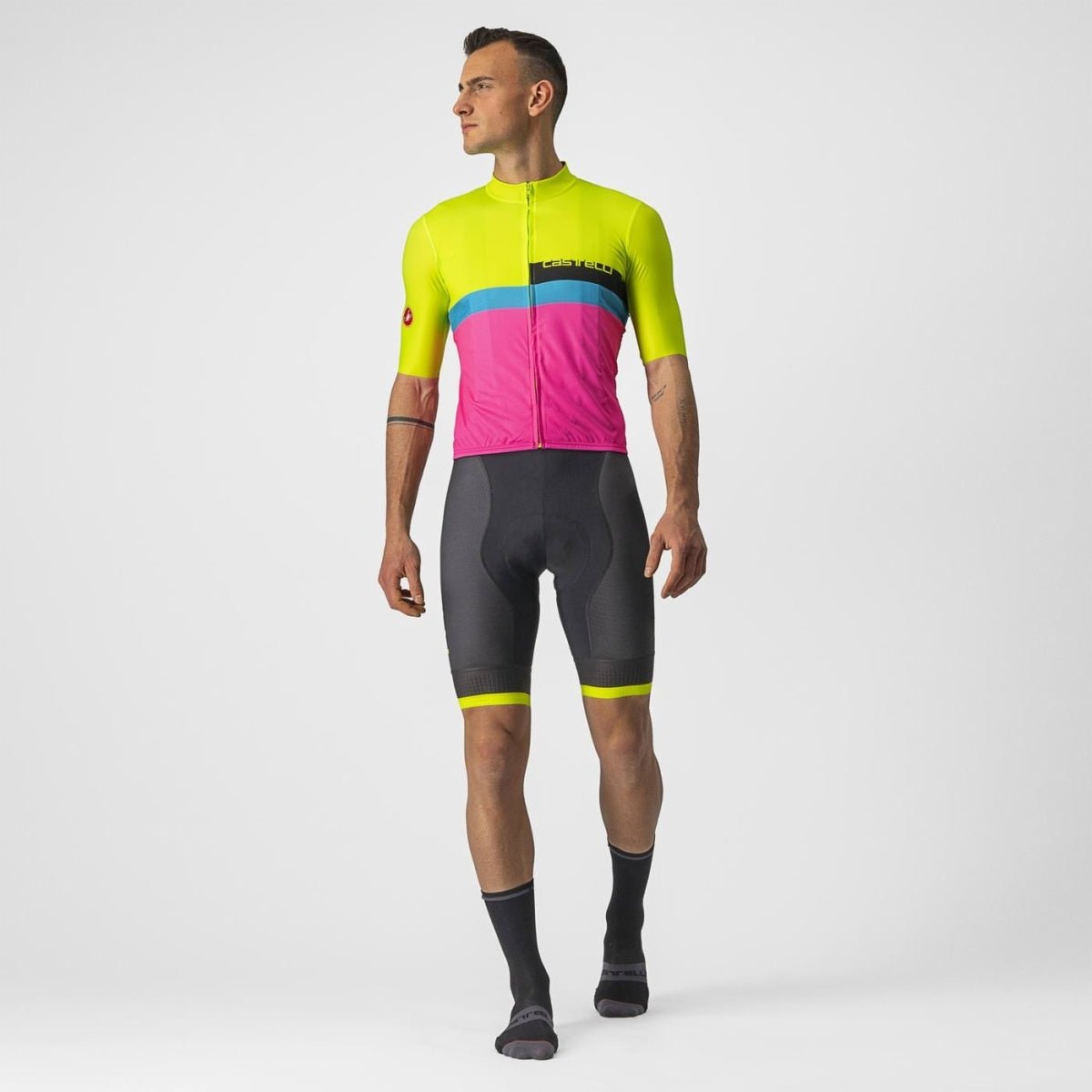 Castelli A Blocco Jersey (Electric Lime/black-Blue-Magen) - image 4