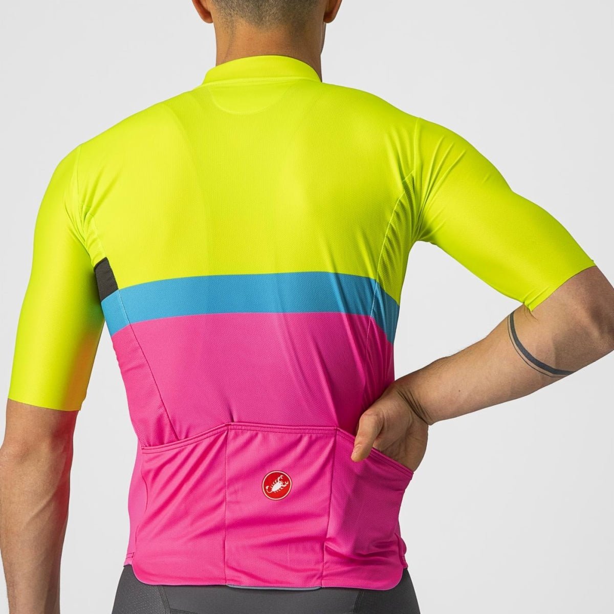 Castelli A Blocco Jersey (Electric Lime/black-Blue-Magen) - image 3