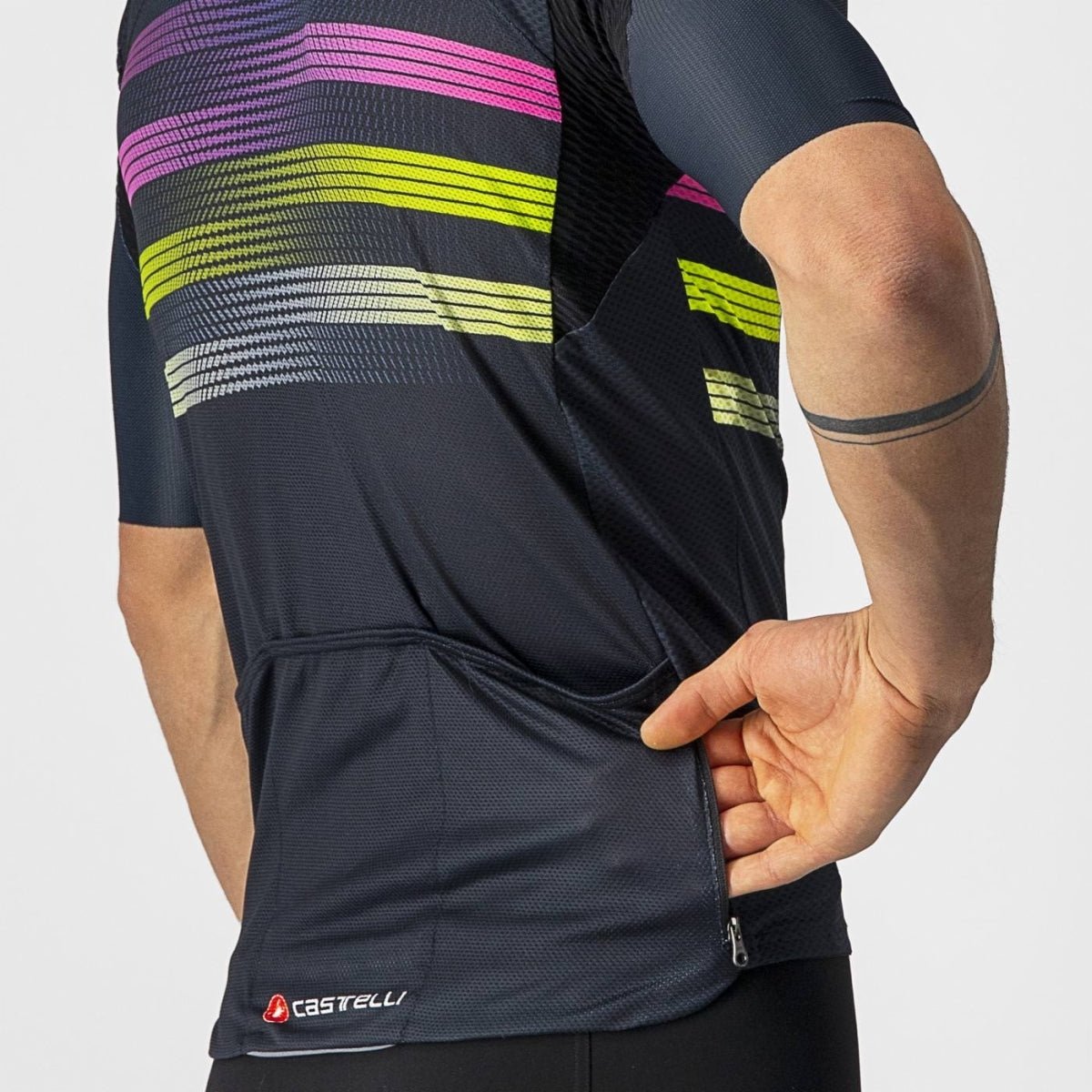 Castelli Endurance Pro Jersey (Savile Blue/Pink-Electric Lime) - image 4