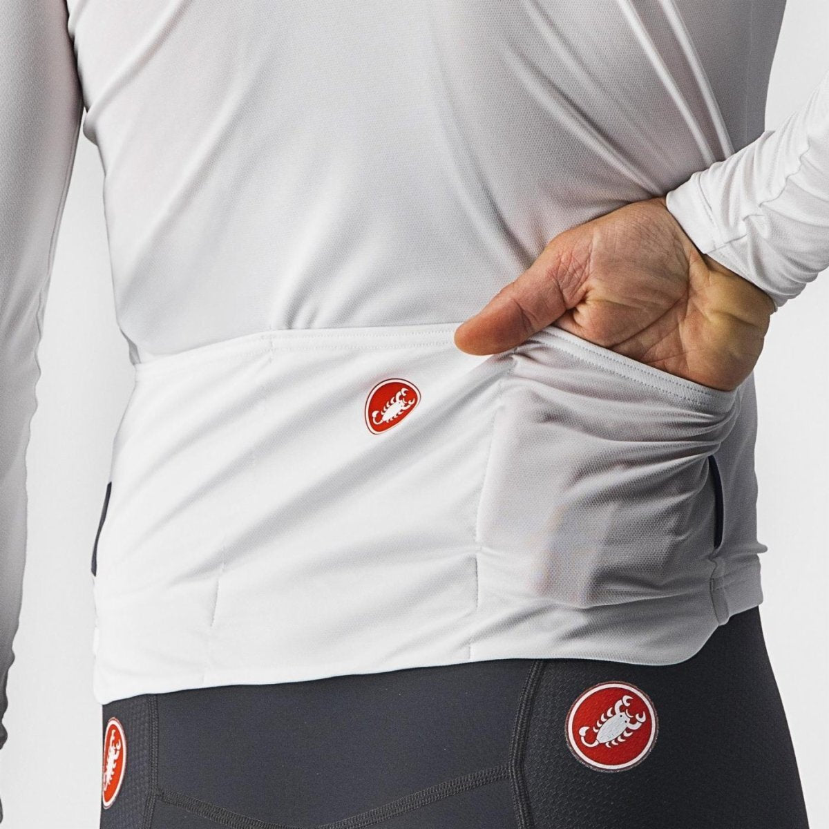 Castelli Prologo 7 Long Sleeve Jersey - Ivory/Light Black-Red - image 5