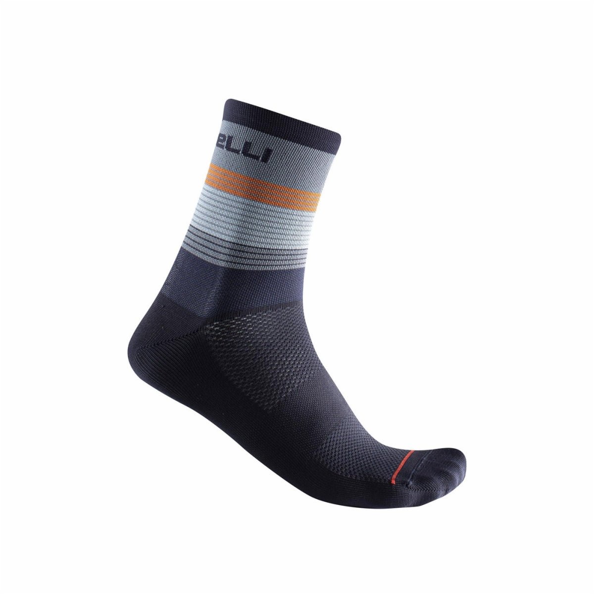 Castelli Scia 12 Sock - Light Steel Blue/Pop Orange - image 1