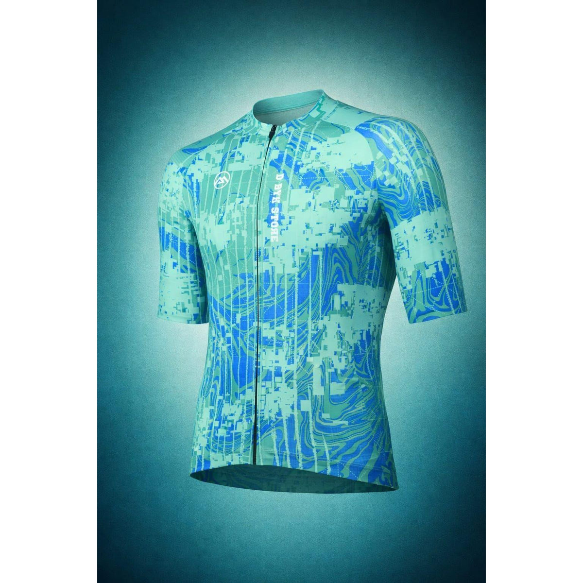 D Byk Store x Monton Short Sleeve Cycling Jersey – Teal Digital Camo - image 1