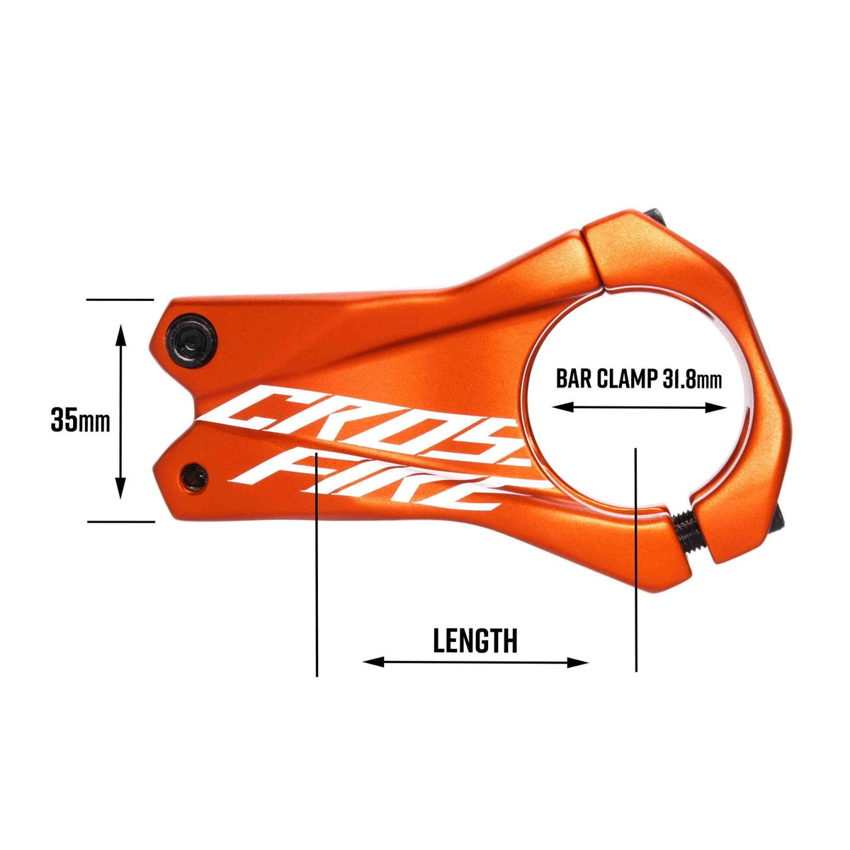 FUNN CROSSFIRE STEM Ø31.8 / Extension 35mm / Black,AL6061 Forged, 0° Rise, Steer 1-1/8", Ø31.8mm - image 2