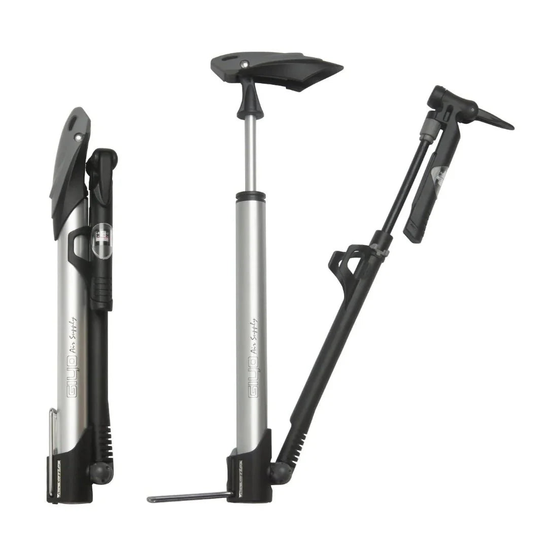 Giyo GM-71 Micro Floor Pump W/Gauge - Silver - image 1
