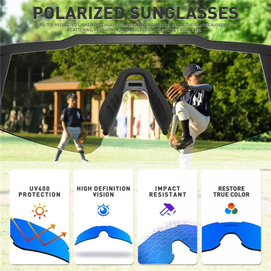 Kapvoe K9028 Kids Colour Polarized Sunglasses - Blue/Black - image 3