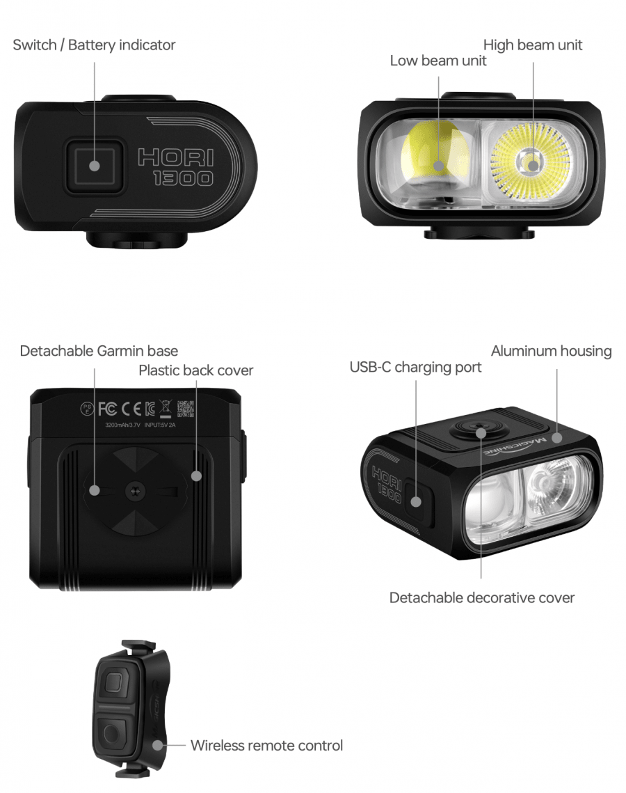 Magicshine HORI 1300 Dual Mounted Front Light (1300 Lumens) - image 2