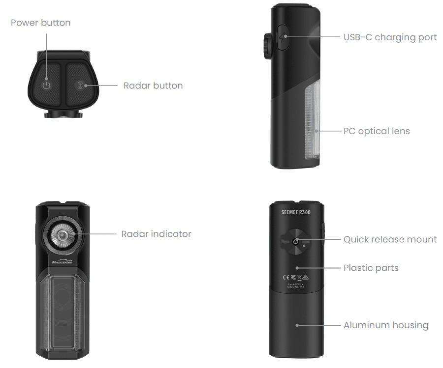 Magicshine SEEMEE R300 Radar Rear Light-Black (300 Lumens) - image 3