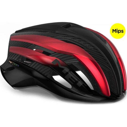 Met Trenta 3k Carbon Mips® - Black Red Metal | Matt Glossy - image