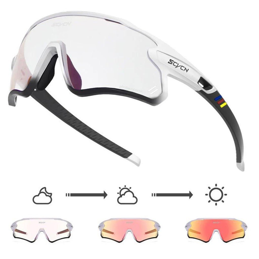 SCVCN S1 Coloured Photochromic Sunglasses - Red/White/Black - image 1