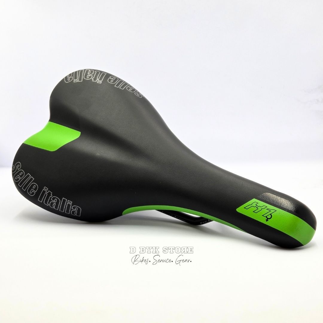 Selle Italia X1 Lady Flow FEC Alloy Saddle - Black/Green - image 2