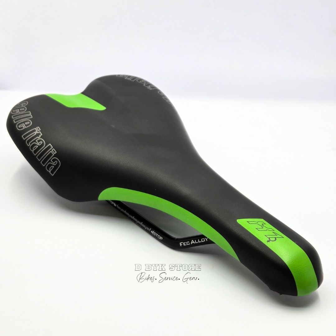 Selle Italia X1 Lady Flow FEC Alloy Saddle - Black/Green - image 1
