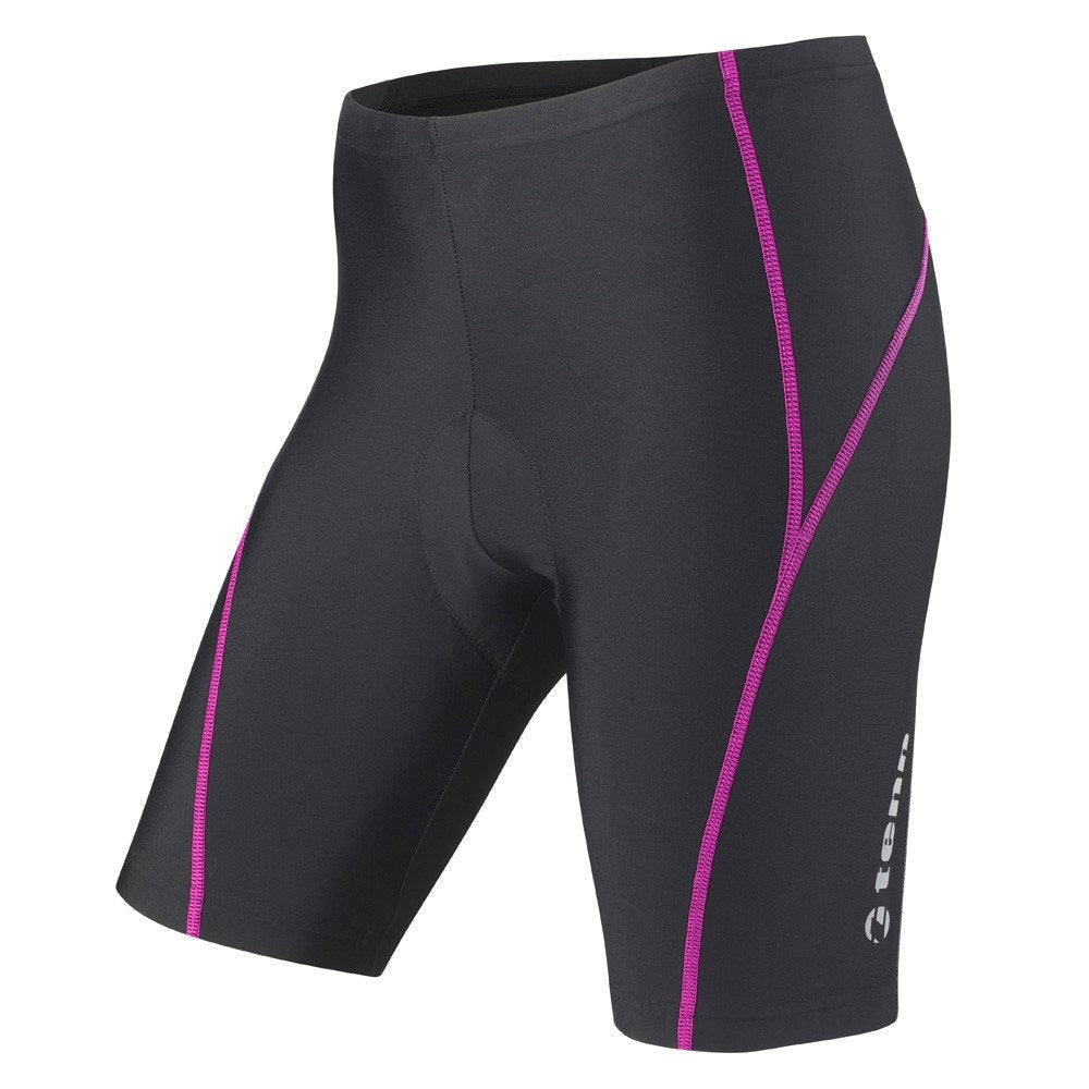 Tenn-Outdoors Women's 8 Panel Professional Viper with Pad Cycling Shorts - Black / Pink - image 1
