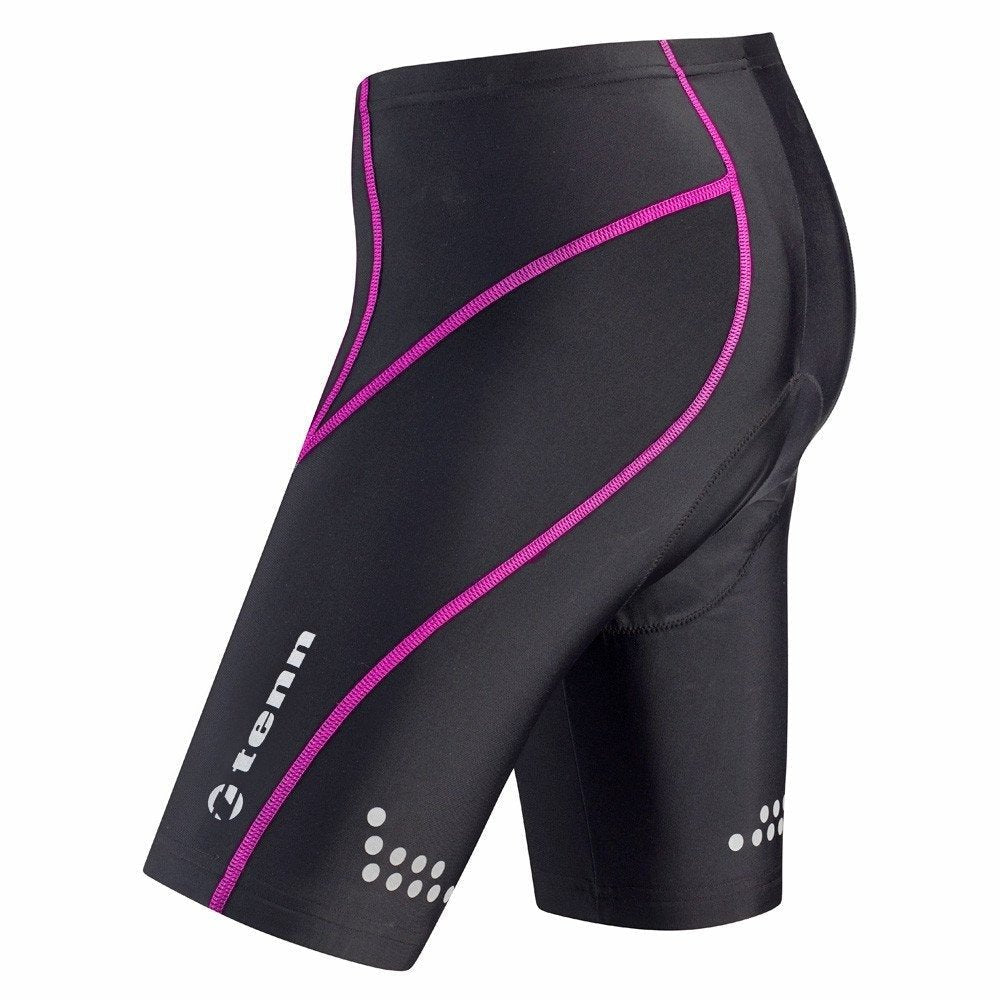 Tenn-Outdoors Women's 8 Panel Professional Viper with Pad Cycling Shorts - Black / Pink - image 2