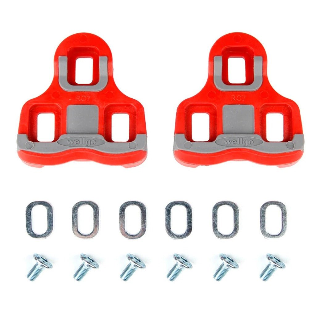 Wellgo RC-7B Cleat For Road Pedal (KEO Compatible)-Red/Grey - image 1